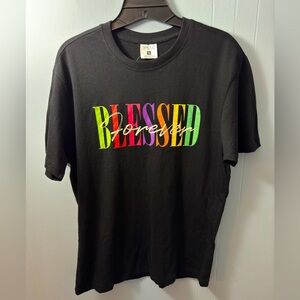 Mens Track23 “Blessed Forever” Black T Shirt, Size Small. New